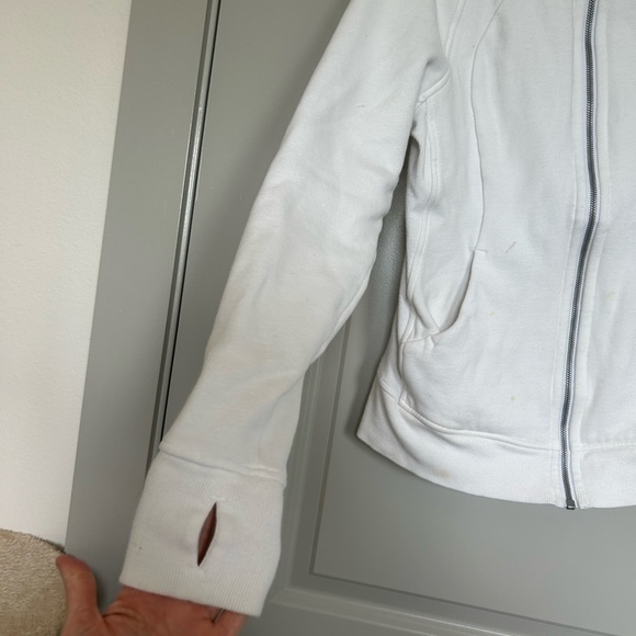 White Full length Lululemon Scuba Zip Jacket - Picture 3 of 7